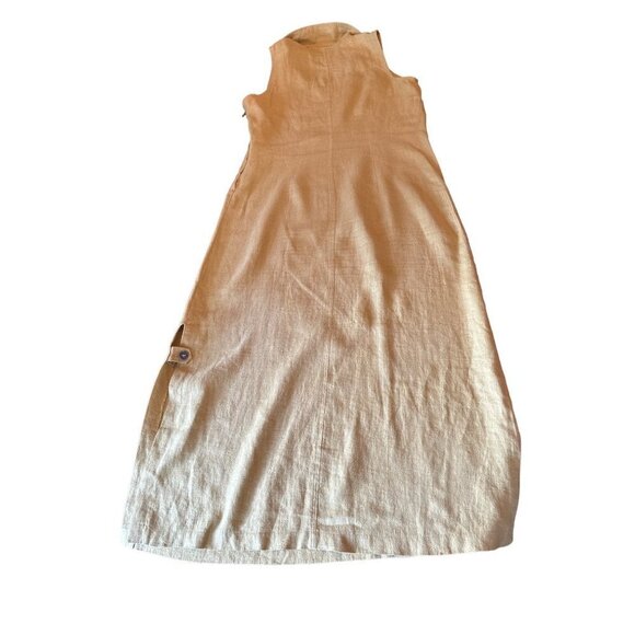 Dare to Dress Mustard Sleeveless Linen Midi Dress Size 7 - Picture 5 of 6